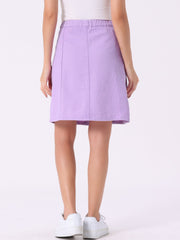 Casual Short Button Down Jeans Skirt