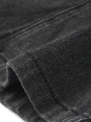 Lapel Collar Long Sleeve One Button Denim Blazer Jean Jacket