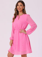 Choker V Neck Flared Gilding Metallic Shiny Star A-Line Dress