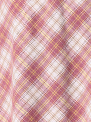 Vintage Plaid Tartan Elastic Waist Knee Length A-Line Skirt