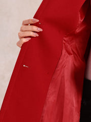 Winter Long Lapel Collar Contrast Double Breast Coat