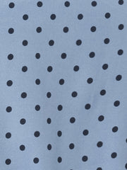 Summer Polka Dots Top Bow Tie V Neck Ruffled Cap Sleeve Office Blouse