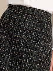 Plaid Tweed High Waist Work Office Bodycon Pencil Midi Skirt