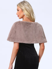 Elegant Faux Fur Shawl Bridal Wedding Party Wrap Stole Shrug