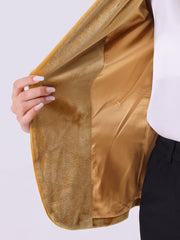Solid Shawl Collar Single Button Velvet Blazer