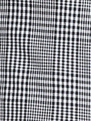 Plaid Notched Lapel One Button Houndstooth Blazer Jacket