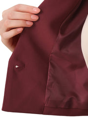 Long Sleeve Open Front Notched Lapel Business Cropped Blazer