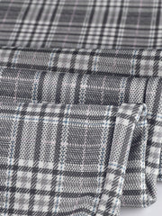 Plaid Cropped Trousers Button Casual Tartan Check Work Pants