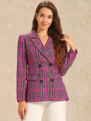 Notched Lapel Double Breasted Work Formal Blazer