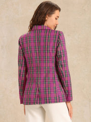 Notched Lapel Double Breasted Work Formal Blazer