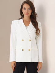 Notched Lapel Double Breasted Work Formal Blazer