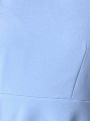 Mesh Sheer Long Sleeve Blouse Turn Down Collar Keyhole Peplum Top