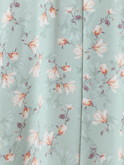 Tie Neck Chiffon Long Sleeve Belted Vintage Floral Dress