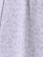Tie Neck Chiffon Long Sleeve Belted Vintage Floral Dress