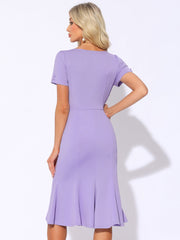 Vintage Work Cocktail Mermaid Sheath Fishtail Bodycon Midi Dress