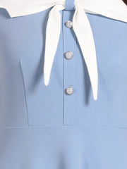 50s Lolita Contrast Color Peter Pan Collar Dress