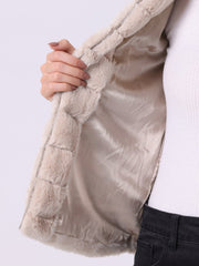 Fluffy Vest Jacket Stand Collar Sleeveless Faux Fur Coat