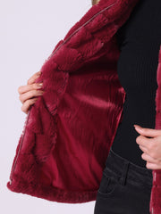 Fluffy Vest Jacket Stand Collar Sleeveless Faux Fur Coat