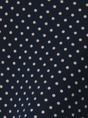 V Neck Cap Sleeve Polka Dots Vintage Midi Dress