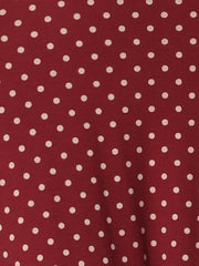 V Neck Cap Sleeve Polka Dots Vintage Midi Dress