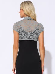 Lace Cardigan Stand Collar Short Elegant Shrug