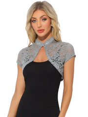 Lace Cardigan Stand Collar Short Elegant Shrug
