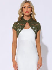 Lace Cardigan Stand Collar Short Elegant Shrug