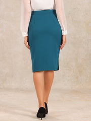 Elegant Pencil High Wasit Split Hem Work Bodycon Business Skirt
