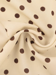 Polka Dot Peter Pan Collar Bow Tie Neck Puff Sleeve Vintage Shirt