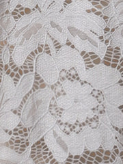 Lace Sheer 3/4 Sleeve Ruffle Hem Open Front Bolero Shrug