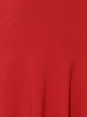 Halter Deep V Neck Sleeveless Solid Skater Mini Dress