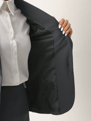 2 Pieces Business Casual Notched Lapel Long Sleeve Blazer & Pencil Skirt Suit Set
