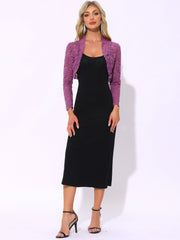 Elegant Sheer Floral Lace Crop Cardigan Bolero Shrug