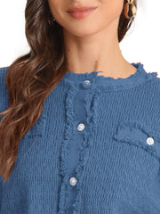 2 Pieces Stretch Textured Knit Cropped Jacket and Mini Skirt Suit Sets