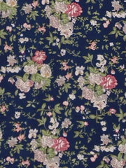 Floral Peasant Elastic Waist A-Line Ditsy Leave Midi Skirt