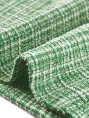 Tweed Sleeveless Elegant Plaid Midi Fishtail Dress