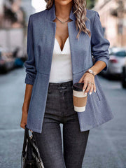 Tailored Premium Long Sleeves Work Office Business Herringbone Blazer