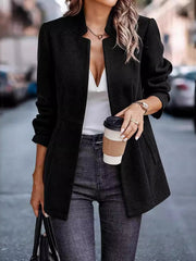 Tailored Premium Long Sleeves Work Office Business Herringbone Blazer