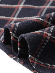Vintage Plaid Tartan Elastic Waist Knee Length A-Line Skirt