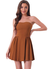 Strapless Sweetheart Neck Fit And Flare Mini Tube Top Dress