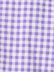 Plaid Blouse Puff Sleeve Ruffle Peter Pan Collar Shirt Top