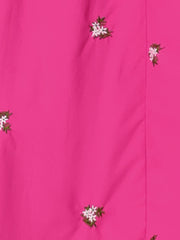 Casual Long Sleeve Half Placket Embroidered Floral Mini Shirt Dress