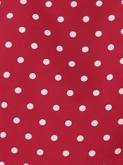 Polka Dot Short Puff Sleeve Button Up Peter Pan Collar Blouse