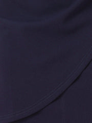 3/4 Sleeve Solid Color Ruched V Neck Midi Sheath Dress