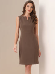 Sheath Striped Work Office Sleeveless Bodycon Pencil Dress