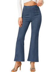Faux Suede Wide Leg Casual Business Flared Bell Pants