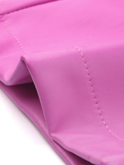 Faux Leather Pants High Waist Straight Leg Casual PU Punk Trousers