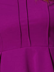 Elegant Round Neck Solid Color Cap Sleeve Peplum Blouse