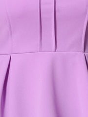 Elegant Round Neck Solid Color Cap Sleeve Peplum Blouse