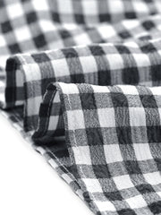Ruffle Trim V Neck Button Decor Plaid Gingham Tiered Midi Dress